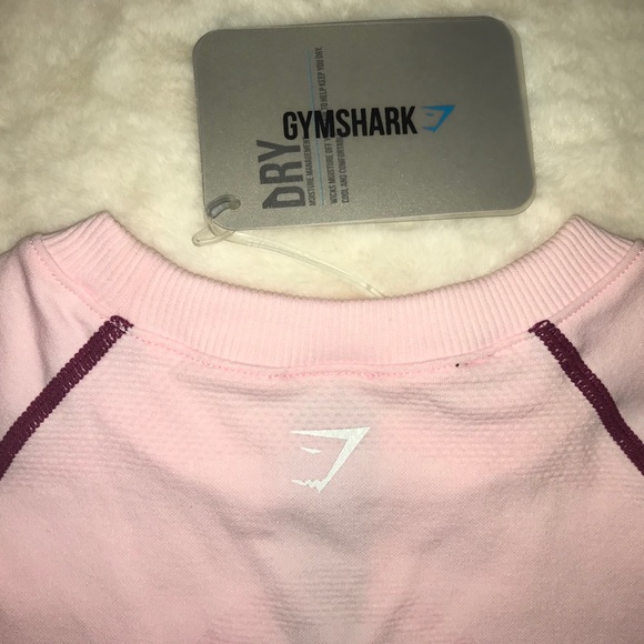 Gymshark Ombre Seamless Crop Top - Chalk Pink/Beet - Picture 7 of 9